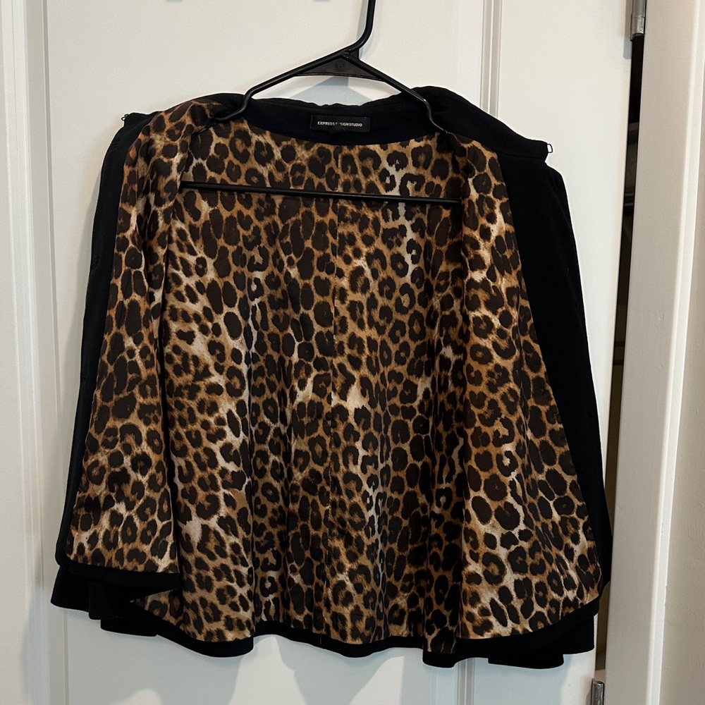 Vintage Express Crop Jacket Leopard Silk Lined